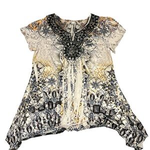 Women's Multicolor Patterned Top by World Unity size Large